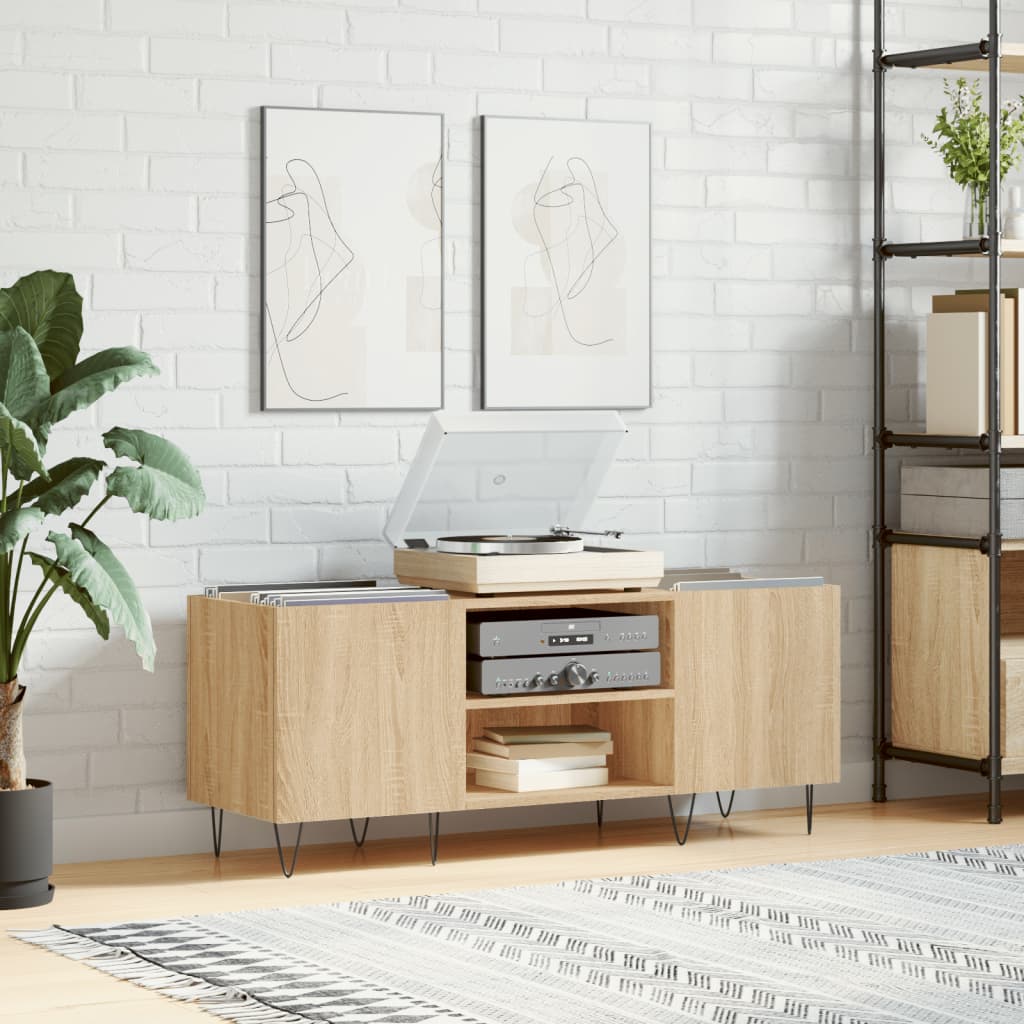 vidaXL Record Cabinet Sonoma Oak 121x38x48 cm Engineered Wood 1