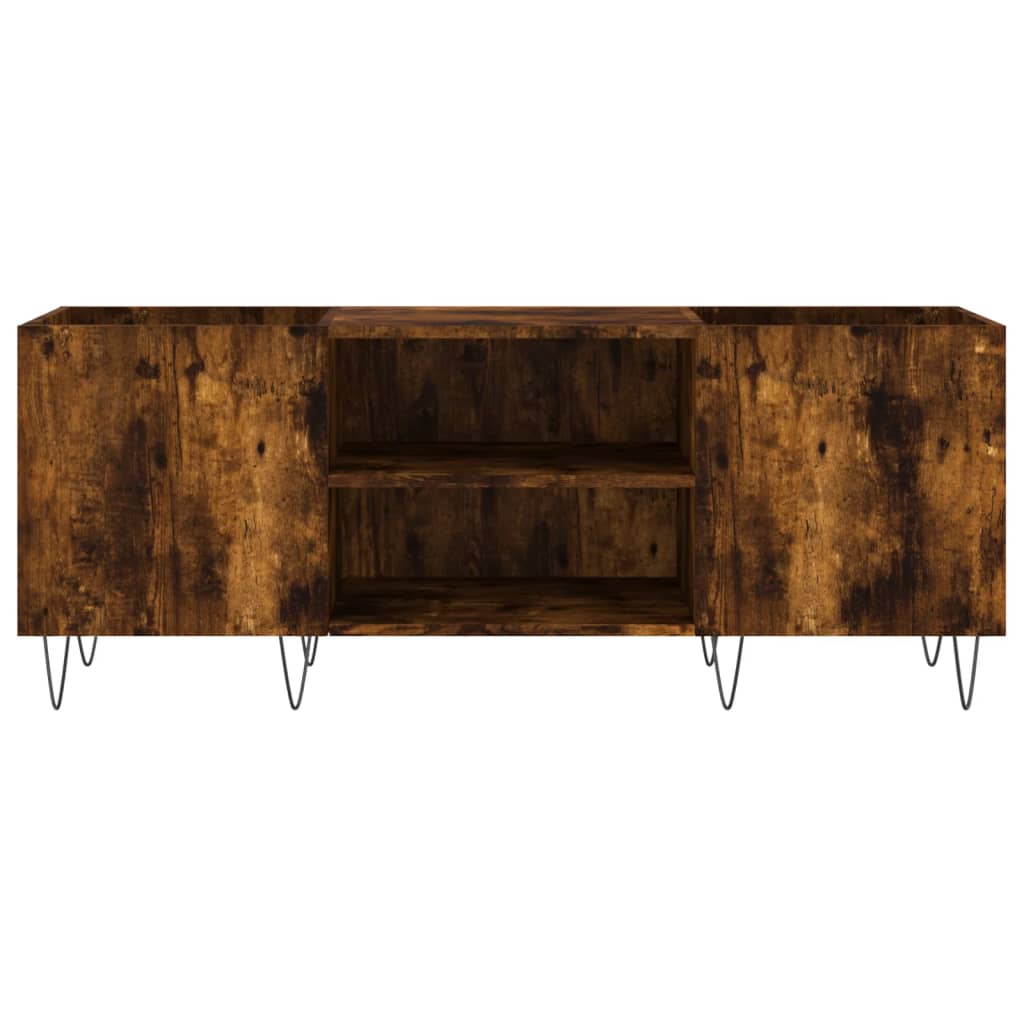 vidaXL Record Cabinet Smoked Oak 121x38x48 cm Engineered Wood 4