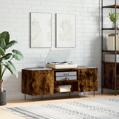 vidaXL Record Cabinet Smoked Oak 121x38x48 cm Engineered Wood 1