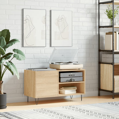 vidaXL Record Cabinet | Sonoma oak | Engineered wood, iron | Medium | Storage 1