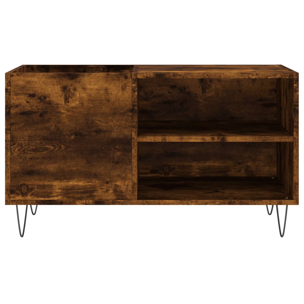 vidaXL Record Cabinet Smoked Oak 85x38x48 cm Engineered Wood 4