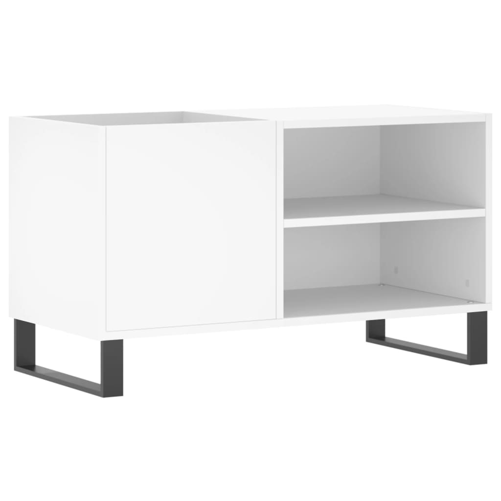 vidaXL Record Cabinet | White | Engineered Wood, Iron | Medium 2