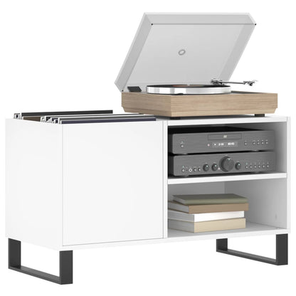 vidaXL Record Cabinet | White | Engineered Wood, Iron | Medium 3