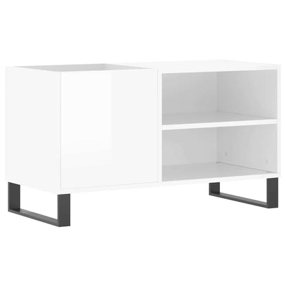 vidaXL Record Cabinet | Glossy White | Engineered Wood, Iron | Medium 2