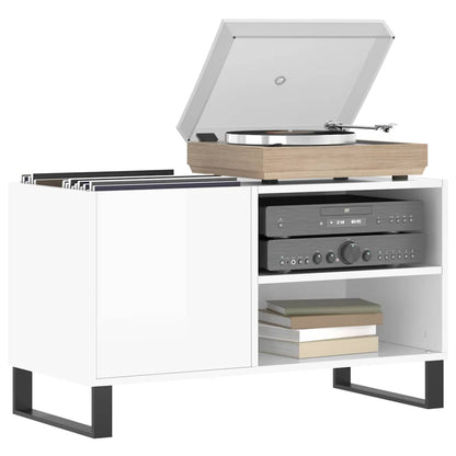 vidaXL Record Cabinet | Glossy White | Engineered Wood, Iron | Medium 3
