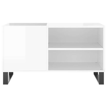 vidaXL Record Cabinet | Glossy White | Engineered Wood, Iron | Medium 4