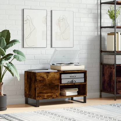 vidaXL Record Cabinet Smoked Oak 85x38x48 cm Engineered Wood 1