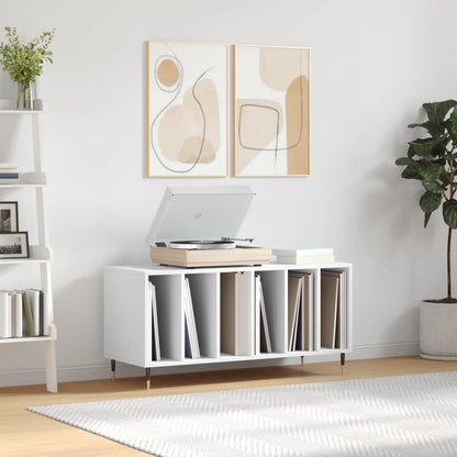 Record Cabinet 100x38x48 cm Engineered Wood White
