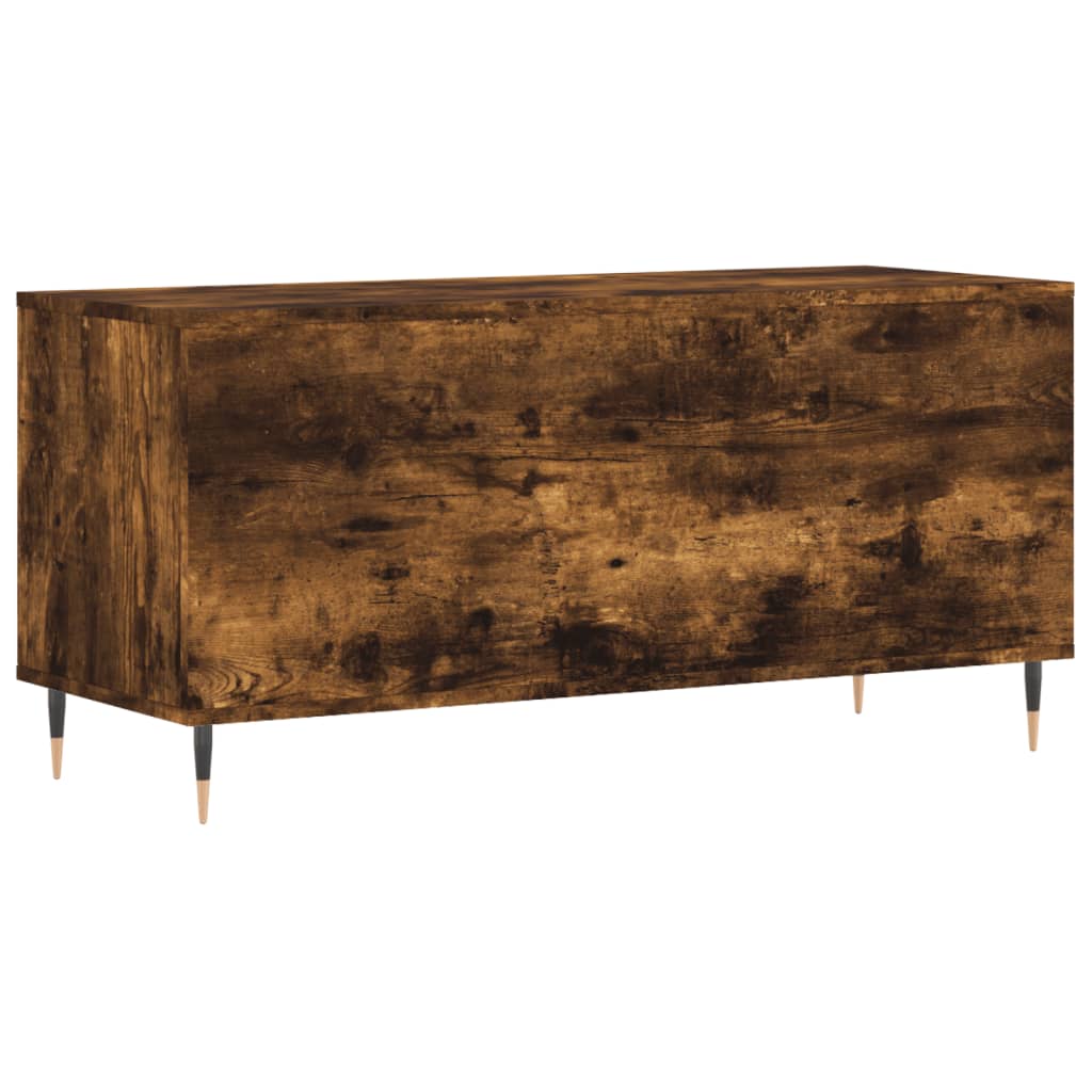 vidaXL Record Cabinet Smoked Oak 100x38x48 cm Engineered Wood 4