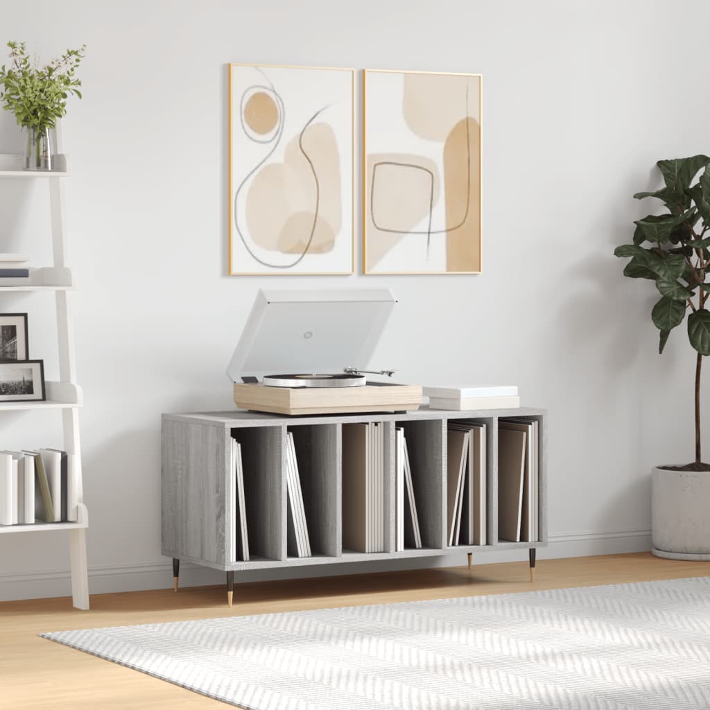 vidaXL Record Cabinet Grey Sonoma 100x38x48 cm Engineered Wood 1