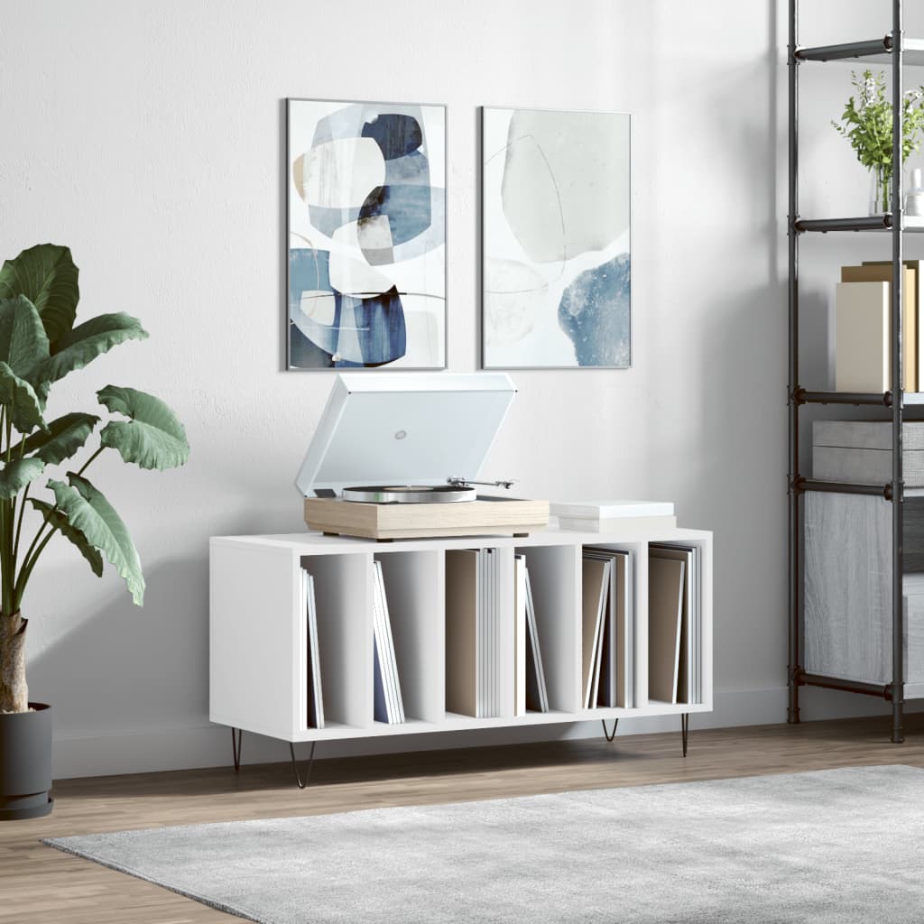 vidaXL Record Cabinet White 100x38x48 cm Engineered Wood 1