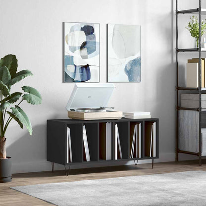 vidaXL Record Cabinet Black 100x38x48 cm Engineered Wood 1