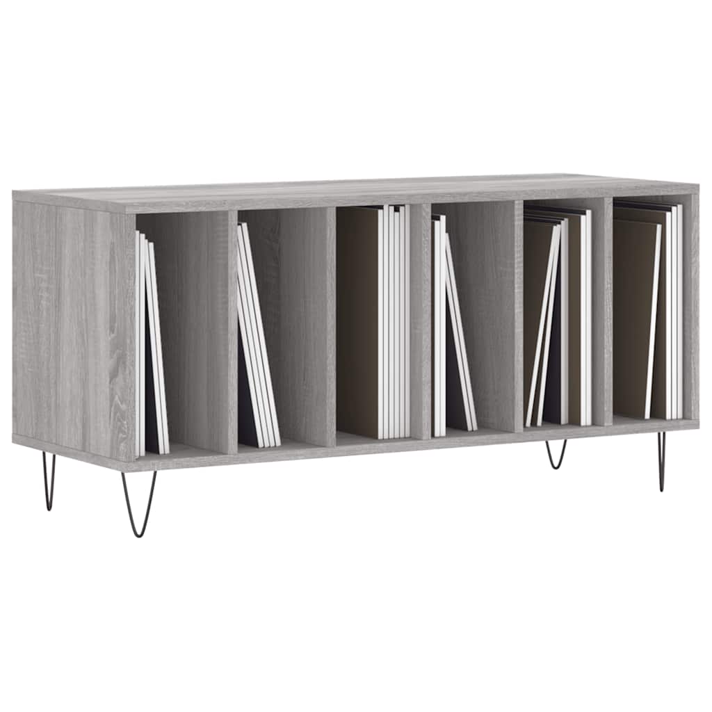 vidaXL Record Cabinet Grey Sonoma 100x38x48 cm Engineered Wood 3