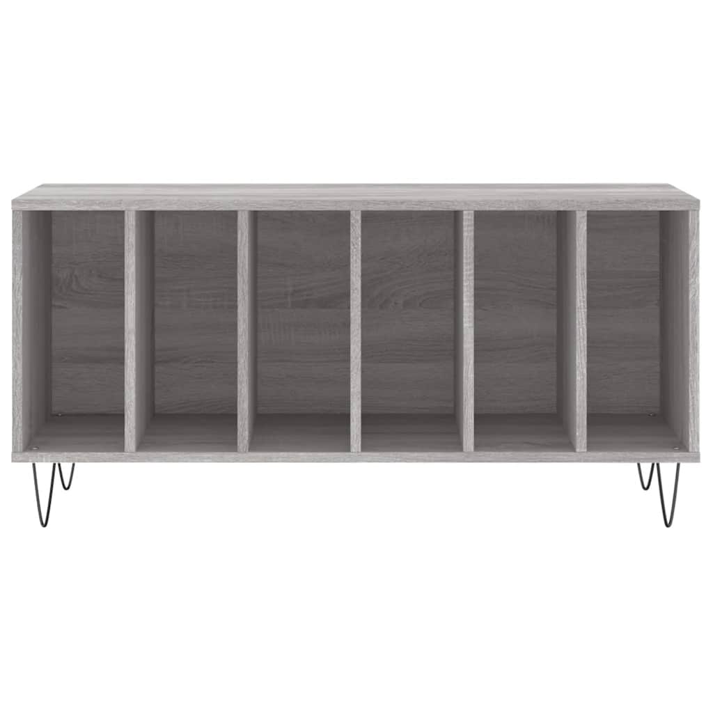 vidaXL Record Cabinet Grey Sonoma 100x38x48 cm Engineered Wood 4