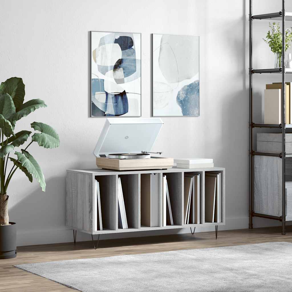 vidaXL Record Cabinet Grey Sonoma 100x38x48 cm Engineered Wood 1