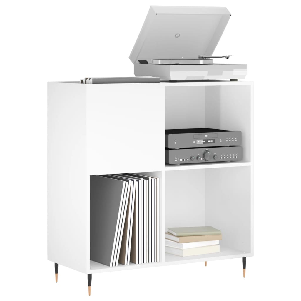 vidaXL Record Cabinet High Gloss White 84.5x38x89 cm Engineered Wood 3