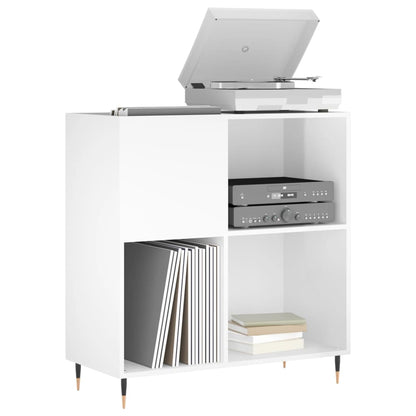 vidaXL Record Cabinet High Gloss White 84.5x38x89 cm Engineered Wood 3