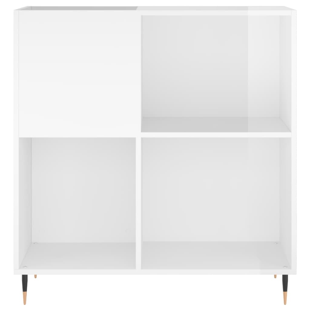 vidaXL Record Cabinet High Gloss White 84.5x38x89 cm Engineered Wood 4