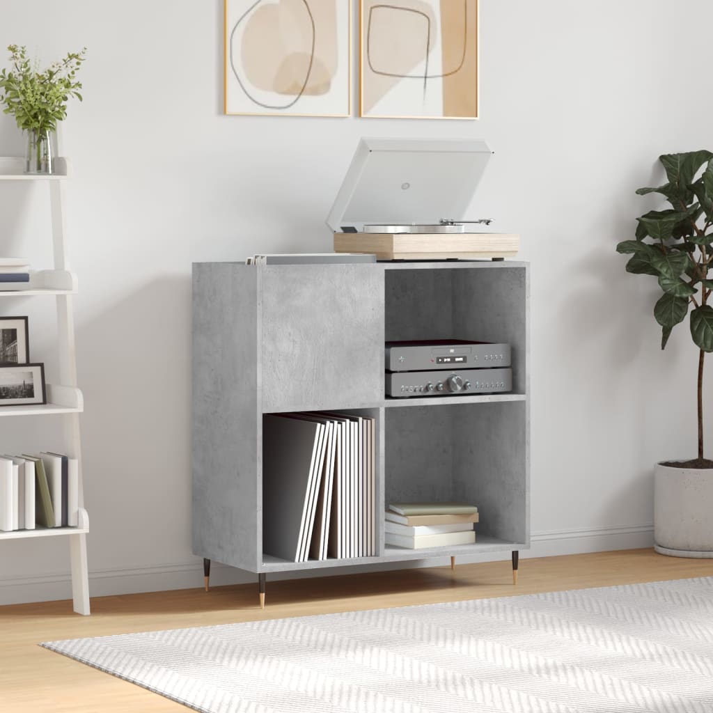 vidaXL Record Cabinet Concrete Grey 84.5x38x89 cm Engineered Wood 1