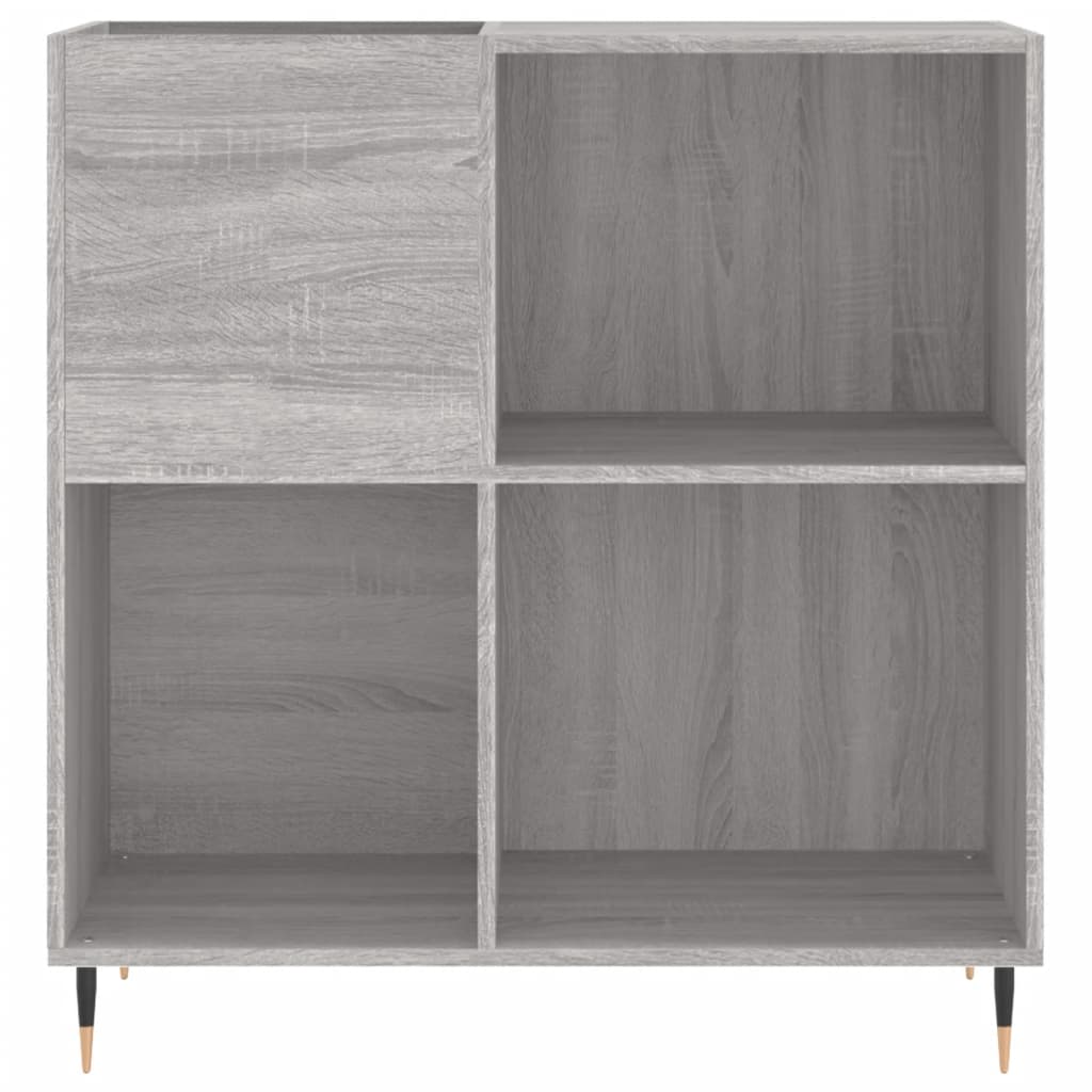 vidaXL Record Cabinet Grey Sonoma 84.5x38x89 cm Engineered Wood 4