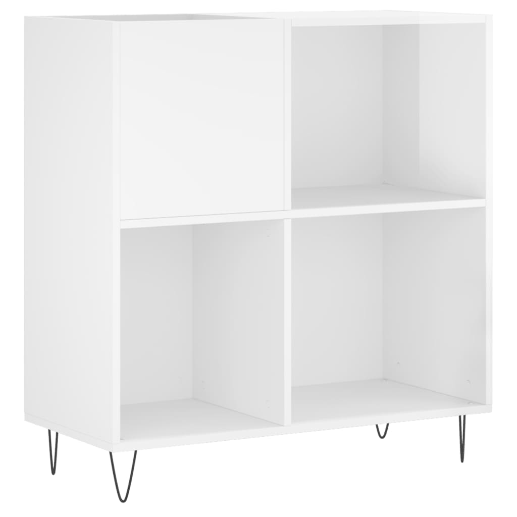 vidaXL Record Cabinet High Gloss White 84.5x38x89 cm Engineered Wood 2