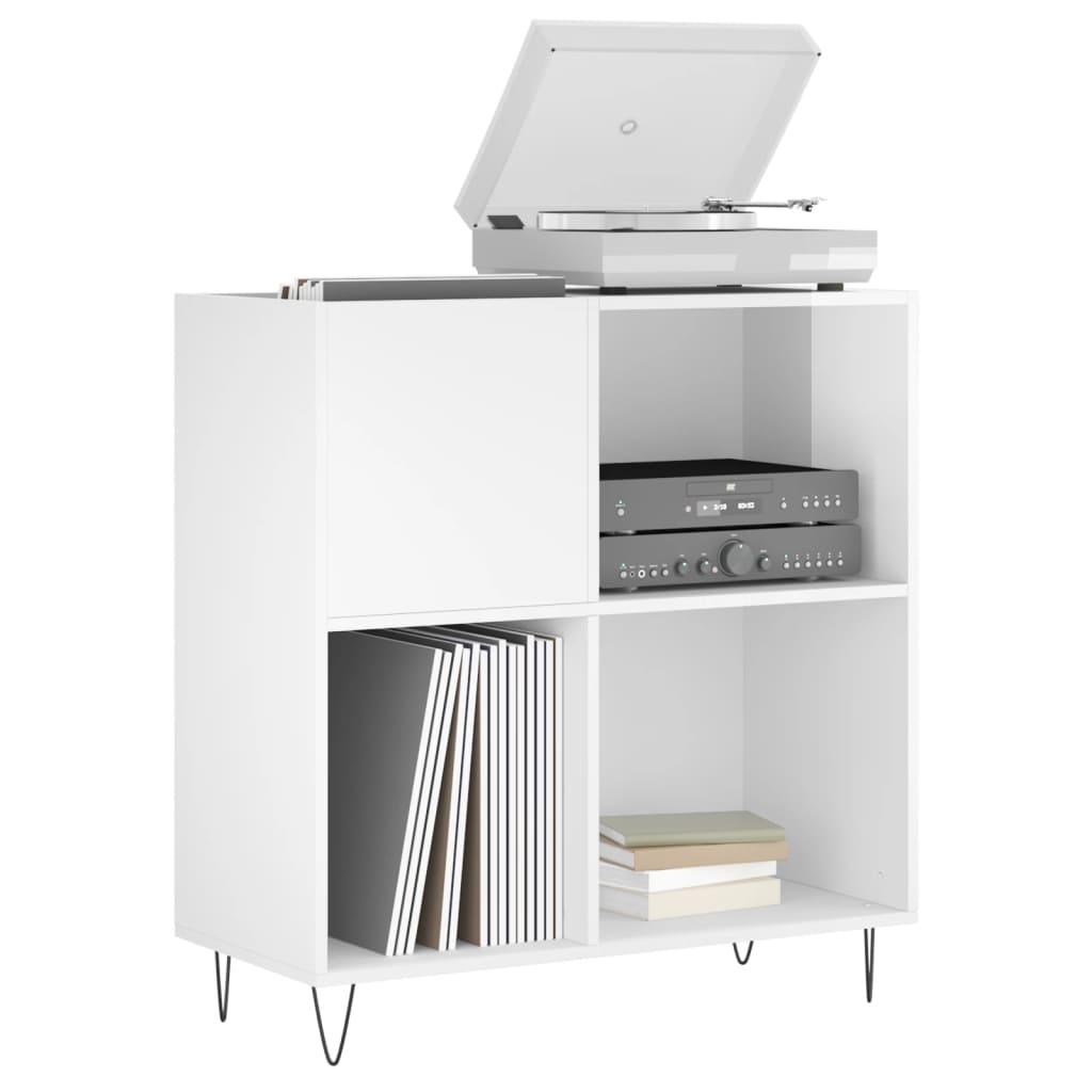 vidaXL Record Cabinet High Gloss White 84.5x38x89 cm Engineered Wood 3
