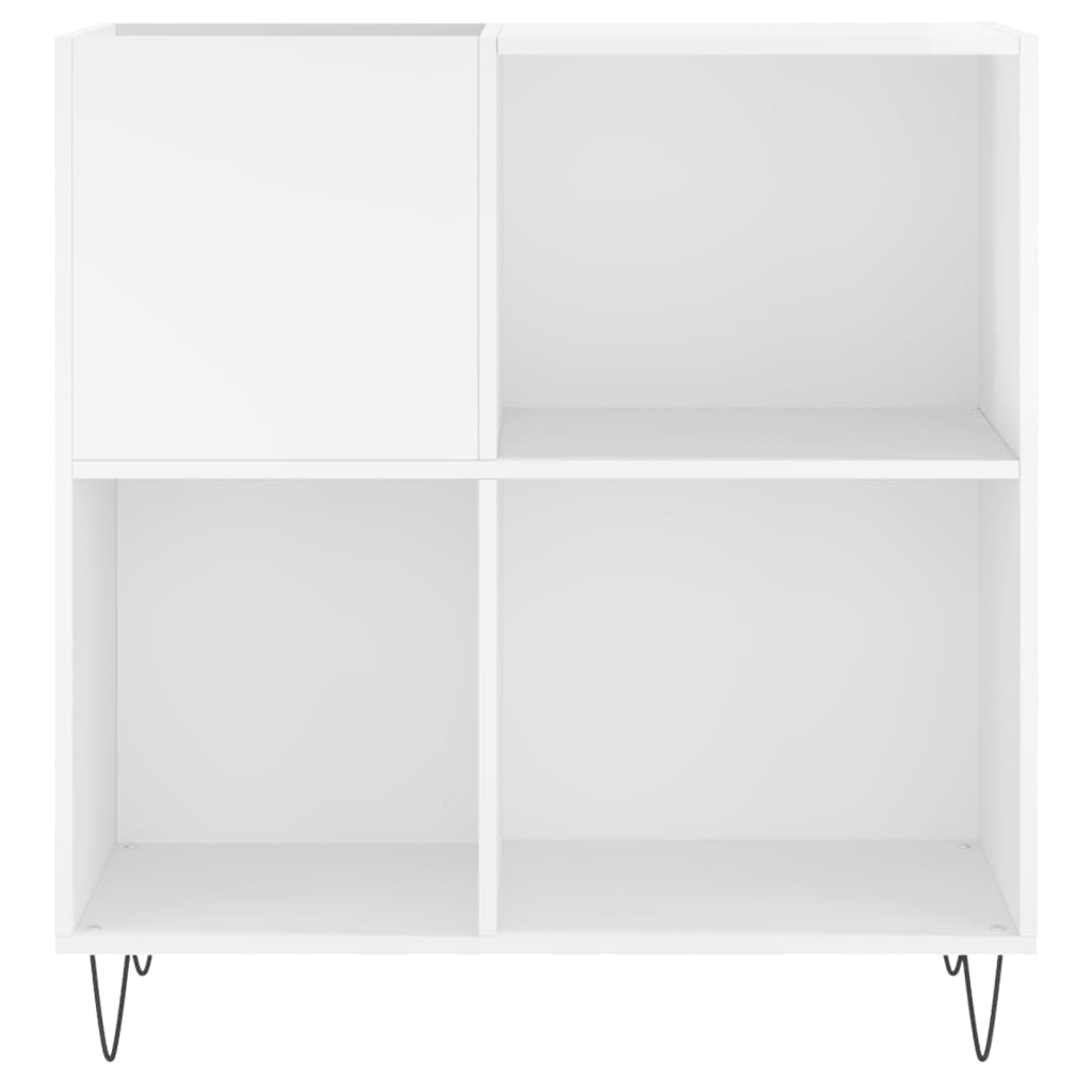 vidaXL Record Cabinet High Gloss White 84.5x38x89 cm Engineered Wood 4