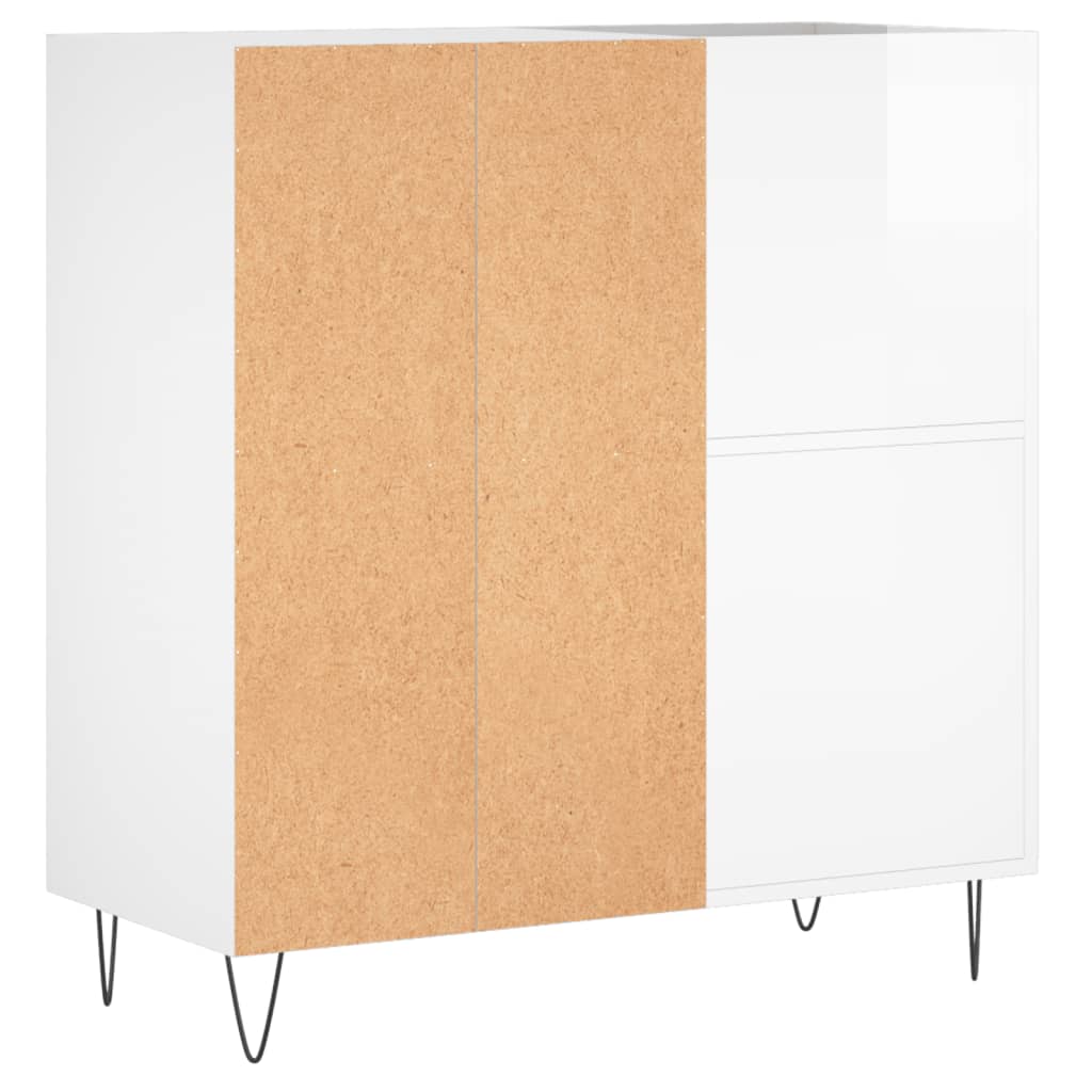 vidaXL Record Cabinet High Gloss White 84.5x38x89 cm Engineered Wood 6