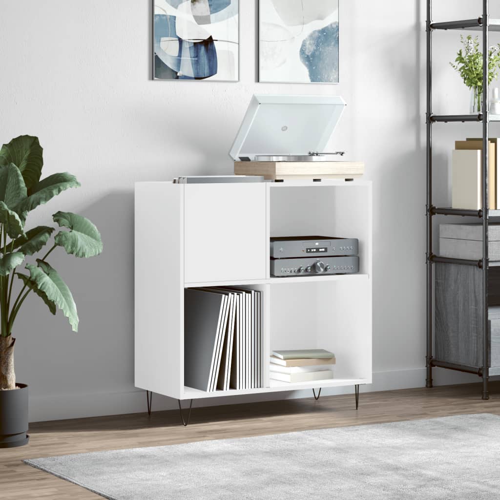 vidaXL Record Cabinet High Gloss White 84.5x38x89 cm Engineered Wood 1