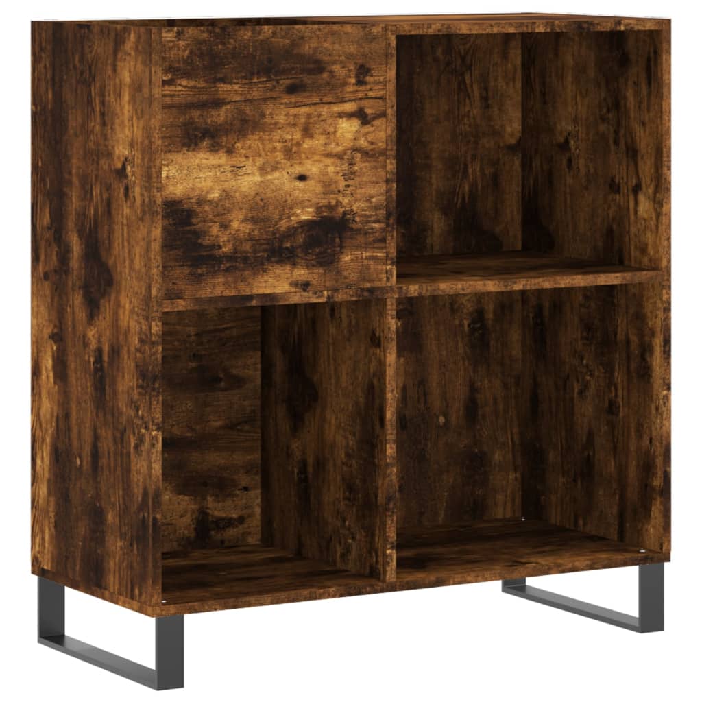 vidaXL Record Cabinet Smoked Oak 84,5x38x89 cm Engineered Wood 2