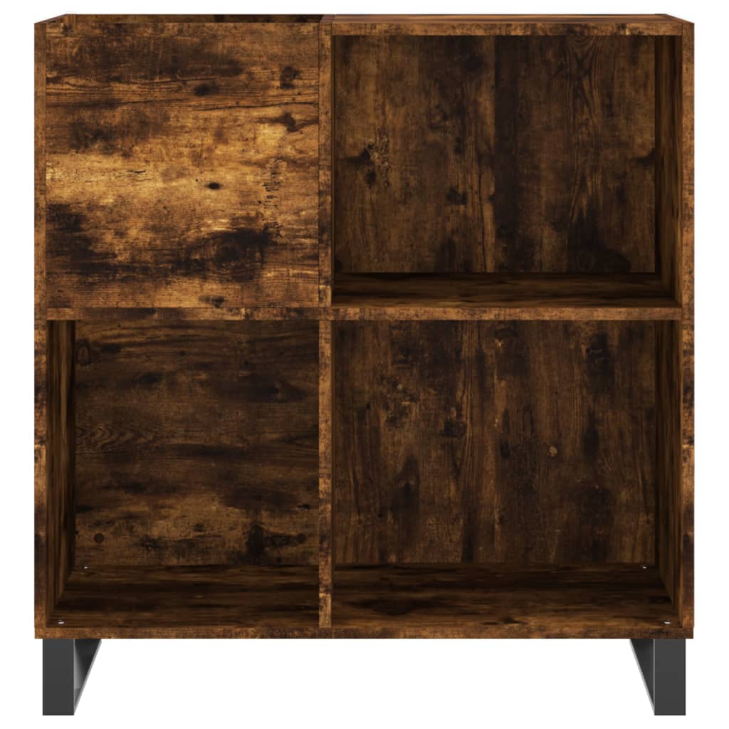 vidaXL Record Cabinet Smoked Oak 84,5x38x89 cm Engineered Wood 3