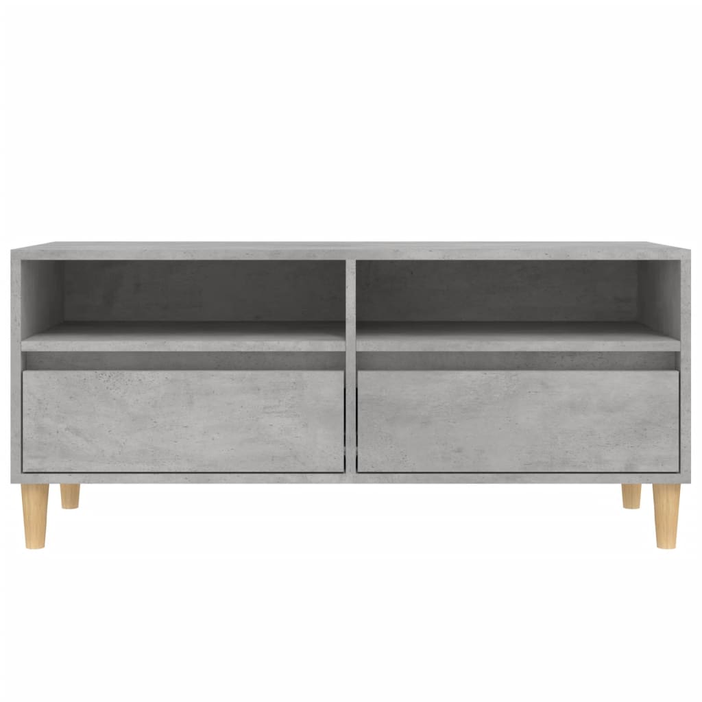 vidaXL TV Cabinet Concrete Grey 100x34.5x44.5 cm Engineered Wood 6
