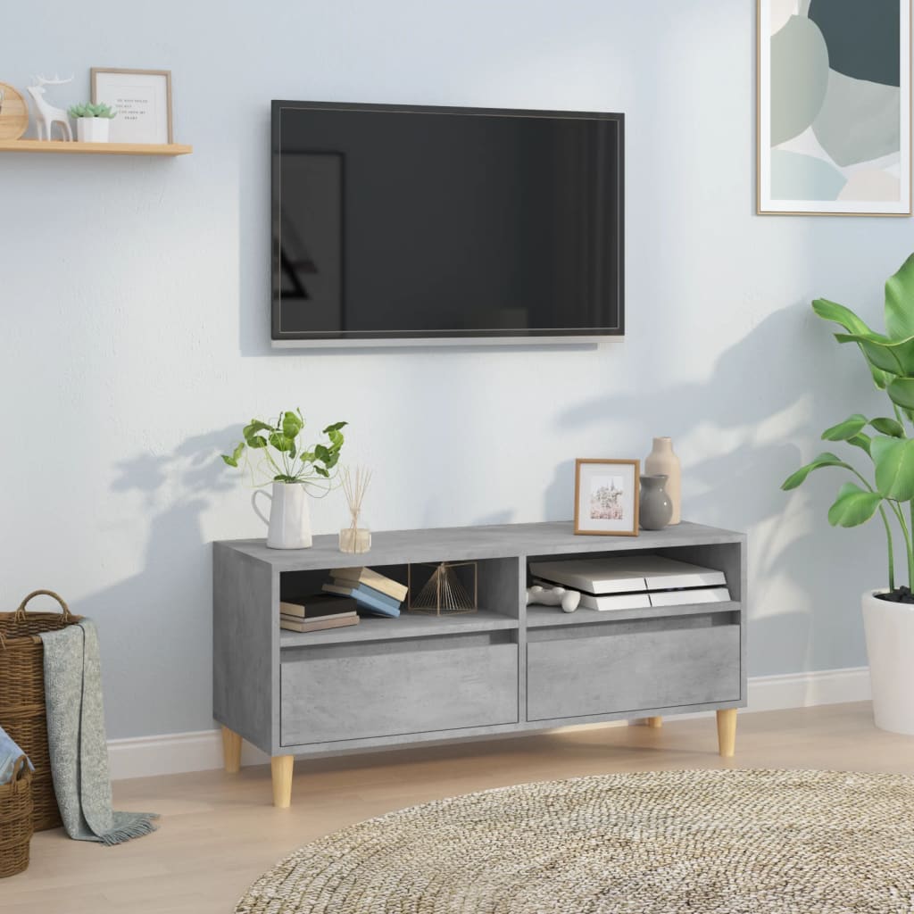 vidaXL TV Cabinet Concrete Grey 100x34.5x44.5 cm Engineered Wood 1