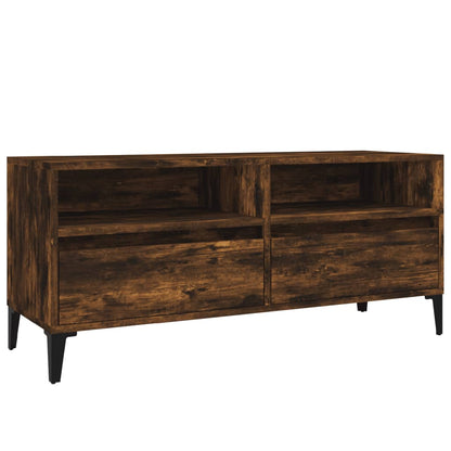 vidaXL TV Cabinet Smoked Oak 100x34.5x44.5 cm Engineered Wood 2