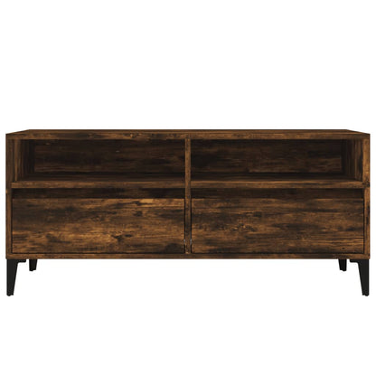 vidaXL TV Cabinet Smoked Oak 100x34.5x44.5 cm Engineered Wood 6