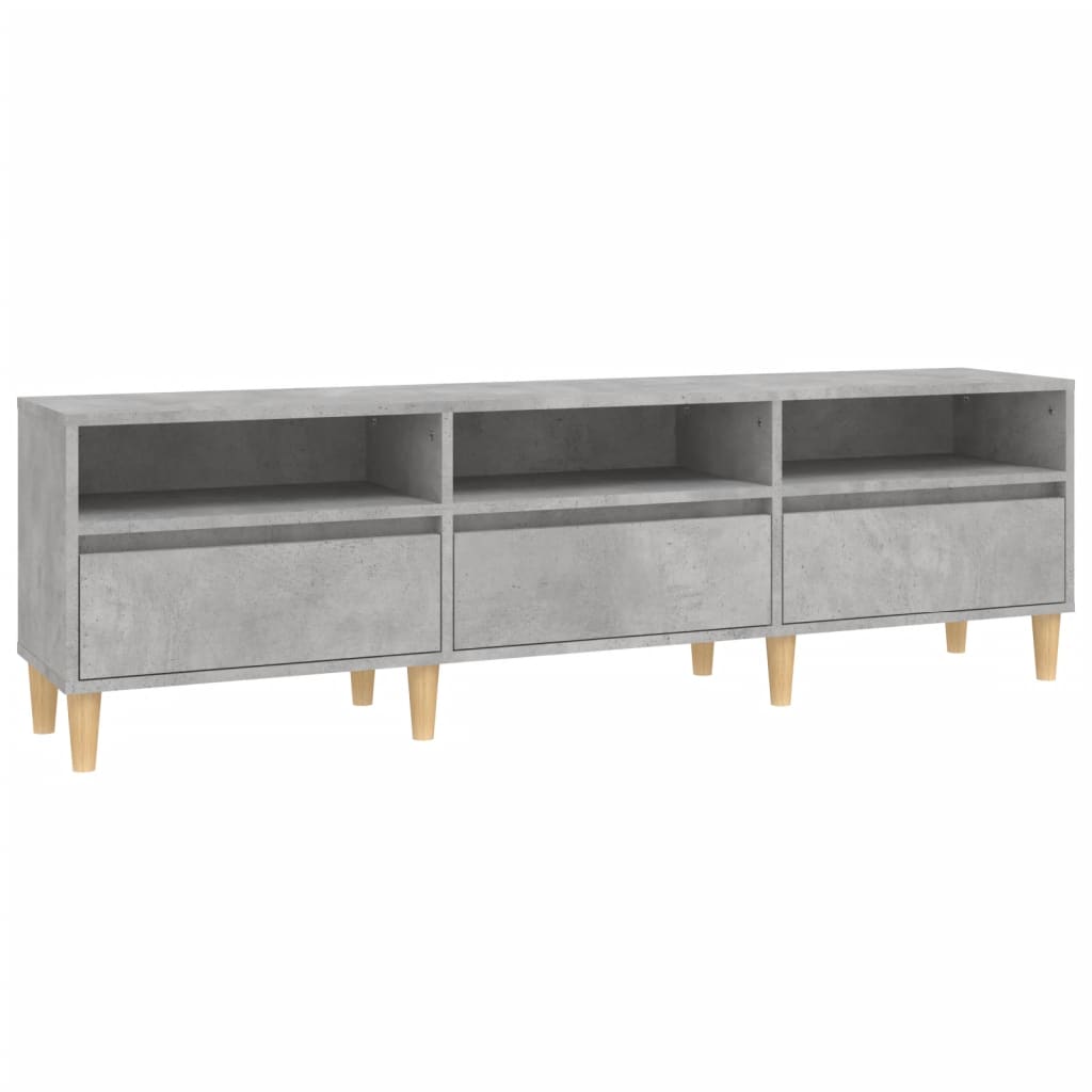 vidaXL TV Cabinet Concrete Grey 150x30x44.5 cm Engineered Wood 2