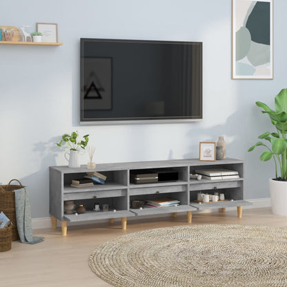 vidaXL TV Cabinet Concrete Grey 150x30x44.5 cm Engineered Wood 3