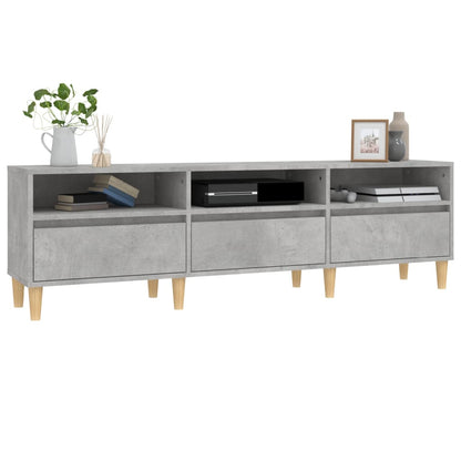 vidaXL TV Cabinet Concrete Grey 150x30x44.5 cm Engineered Wood 4