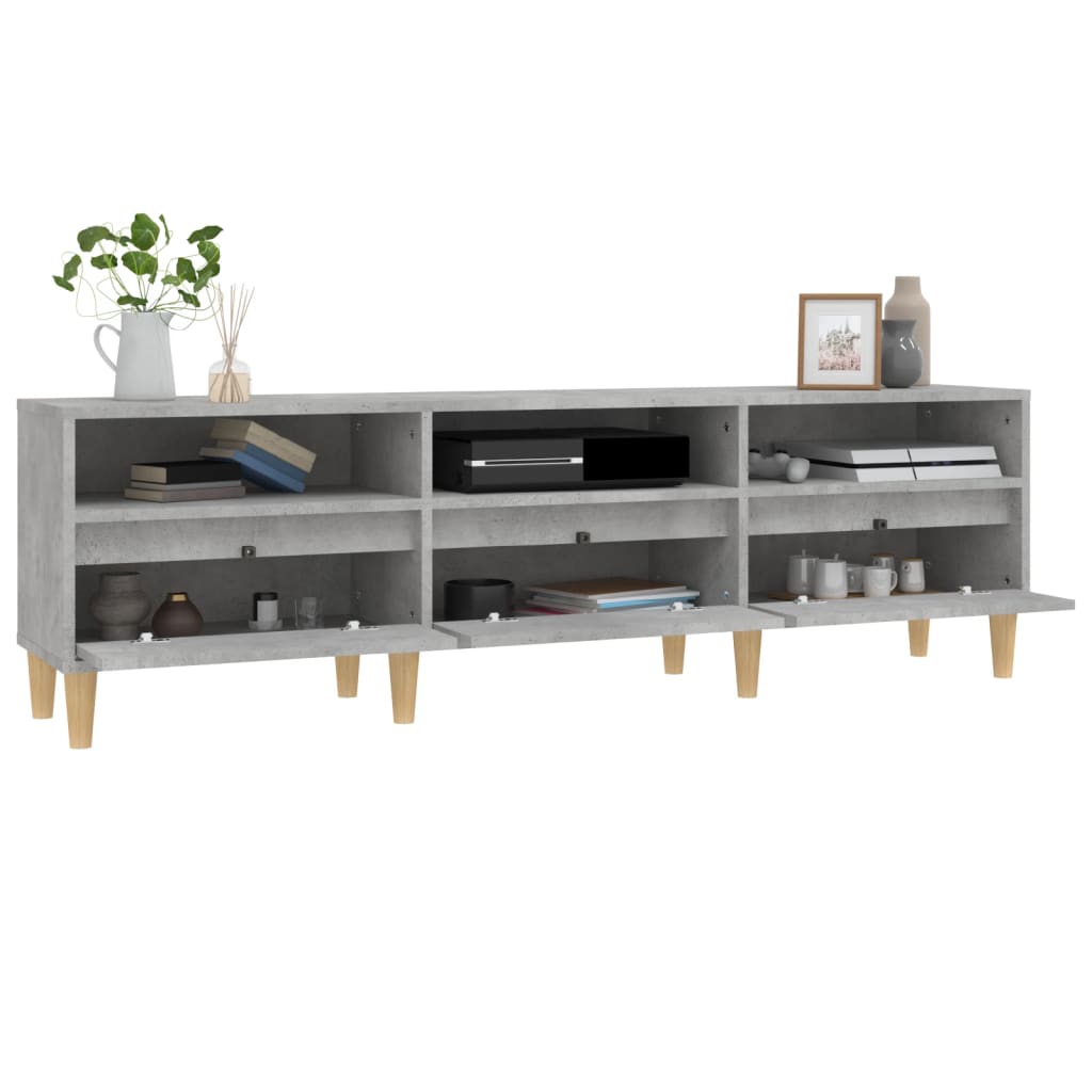 vidaXL TV Cabinet Concrete Grey 150x30x44.5 cm Engineered Wood 5