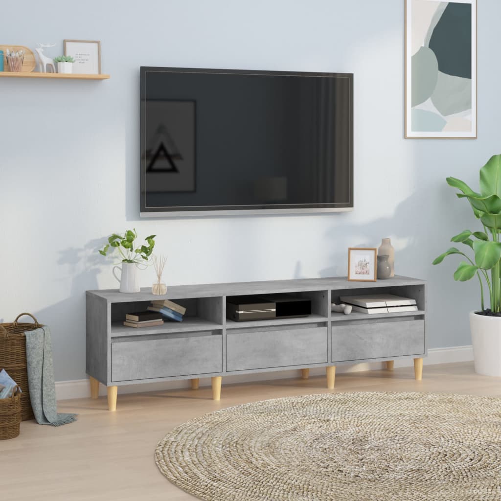 vidaXL TV Cabinet Concrete Grey 150x30x44.5 cm Engineered Wood 1