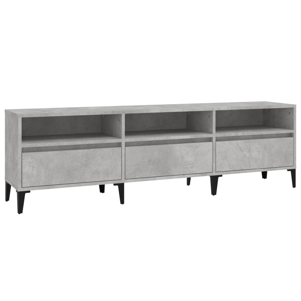 vidaXL TV Cabinet Concrete Grey 150x30x44.5 cm Engineered Wood 2
