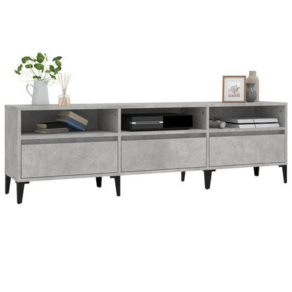 vidaXL TV Cabinet Concrete Grey 150x30x44.5 cm Engineered Wood 4