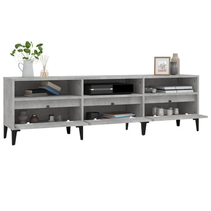 vidaXL TV Cabinet Concrete Grey 150x30x44.5 cm Engineered Wood 5