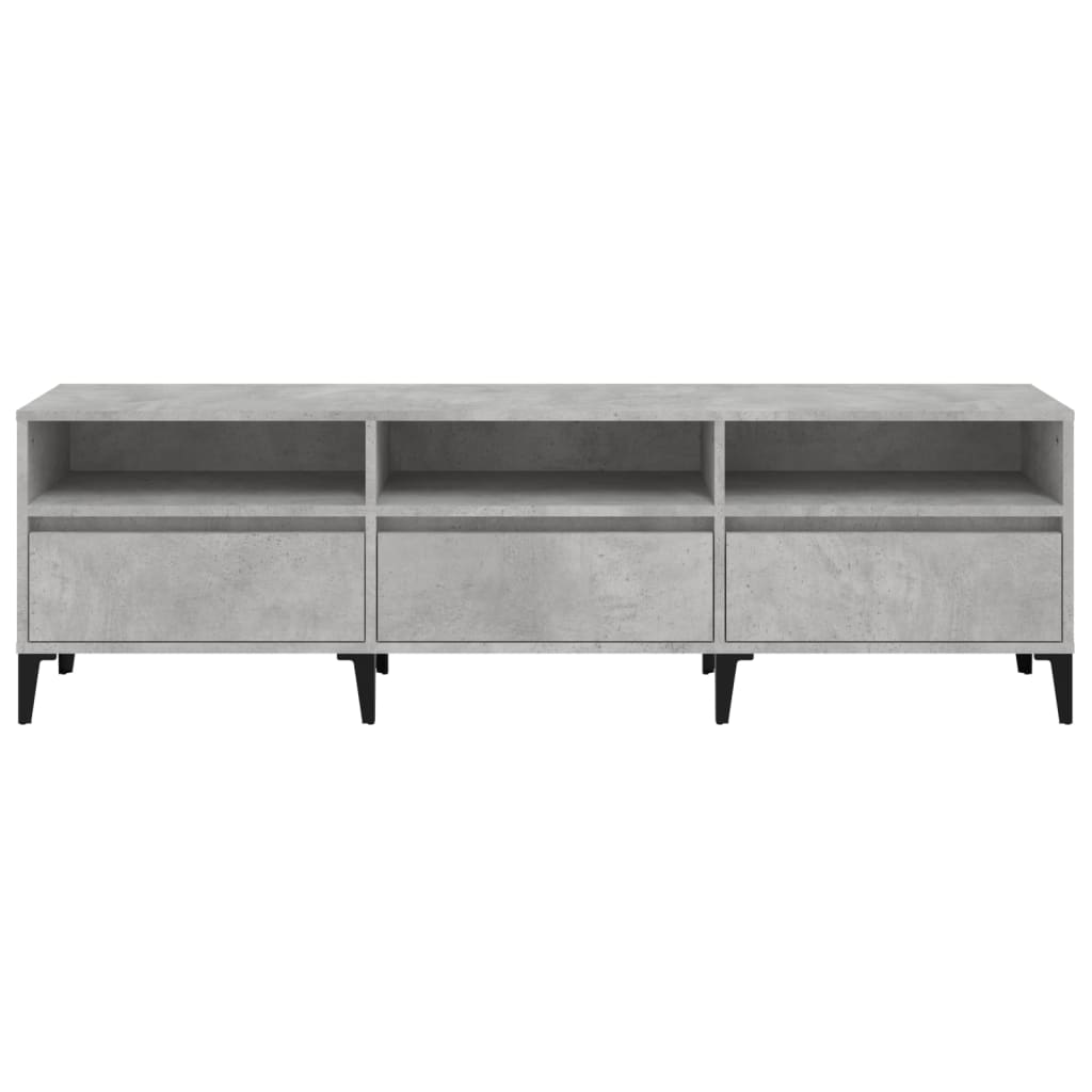 vidaXL TV Cabinet Concrete Grey 150x30x44.5 cm Engineered Wood 6