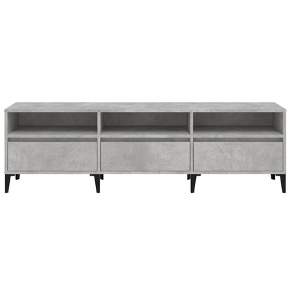 vidaXL TV Cabinet Concrete Grey 150x30x44.5 cm Engineered Wood 6