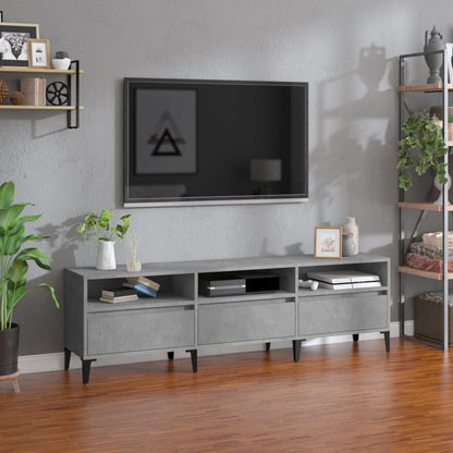 vidaXL TV Cabinet Concrete Grey 150x30x44.5 cm Engineered Wood 1