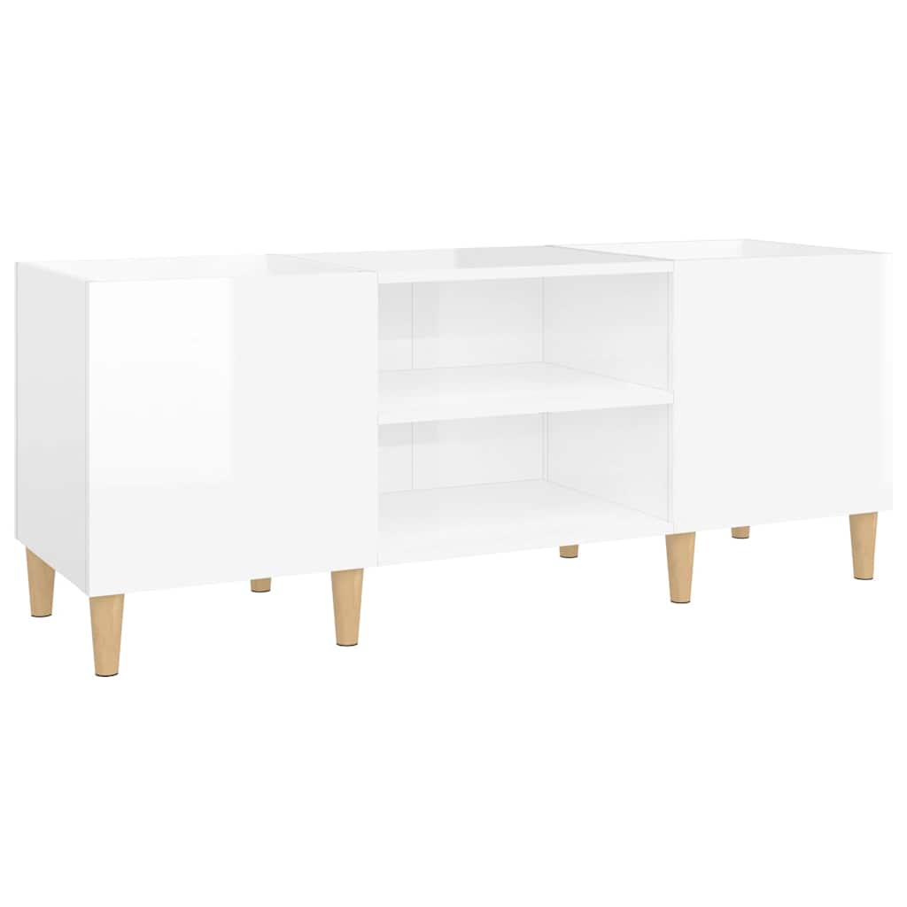 vidaXL Record Cabinet High Gloss White 121x38x48 cm Engineered Wood 2