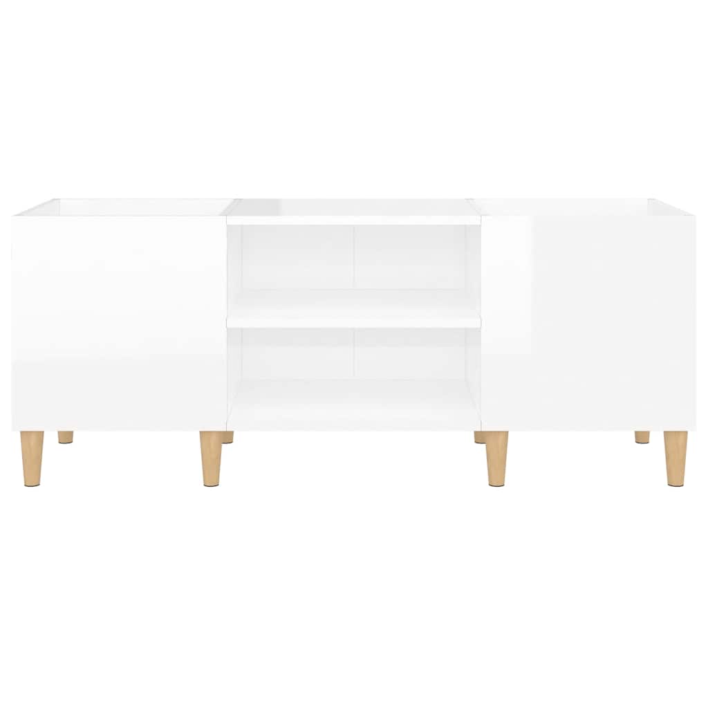 vidaXL Record Cabinet High Gloss White 121x38x48 cm Engineered Wood 5