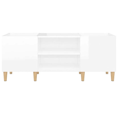 vidaXL Record Cabinet High Gloss White 121x38x48 cm Engineered Wood 5