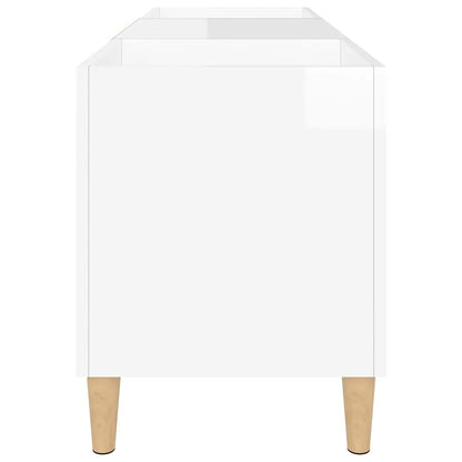 vidaXL Record Cabinet High Gloss White 121x38x48 cm Engineered Wood 6
